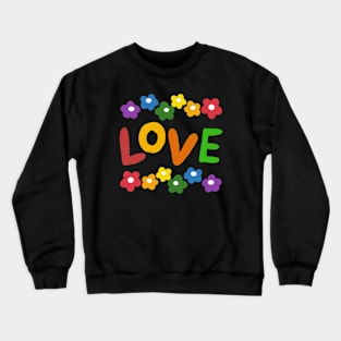 Watercolor of flowers and love Crewneck Sweatshirt